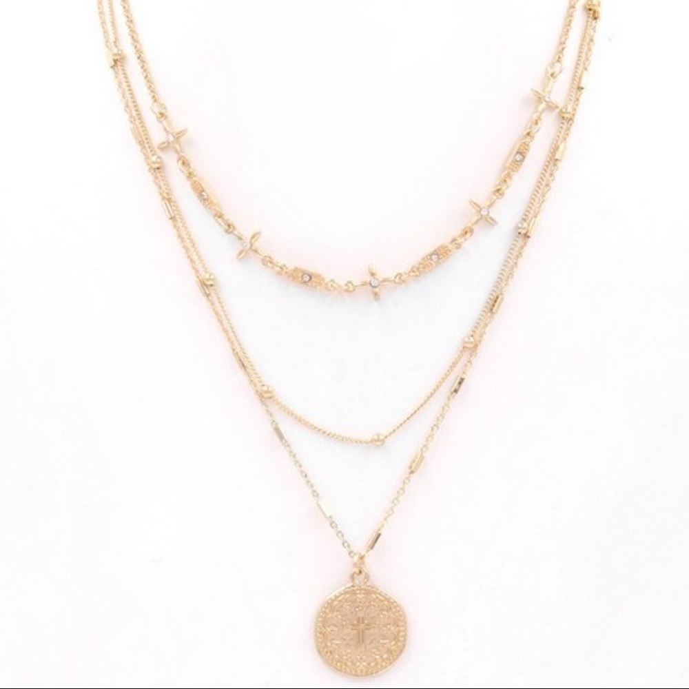 1 LEFT‼️Triple Layer Coin Necklace - Picture 8 of 8